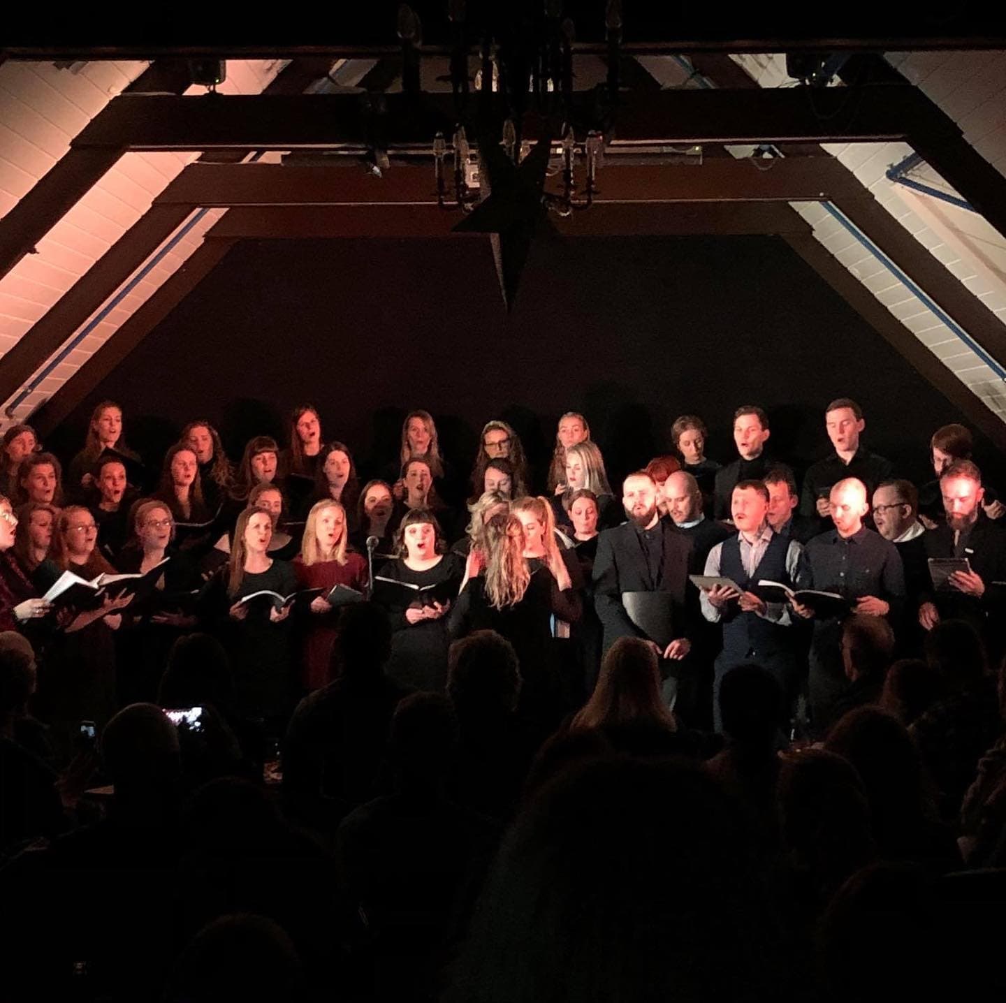 A singer on stage at Kornhlaðan